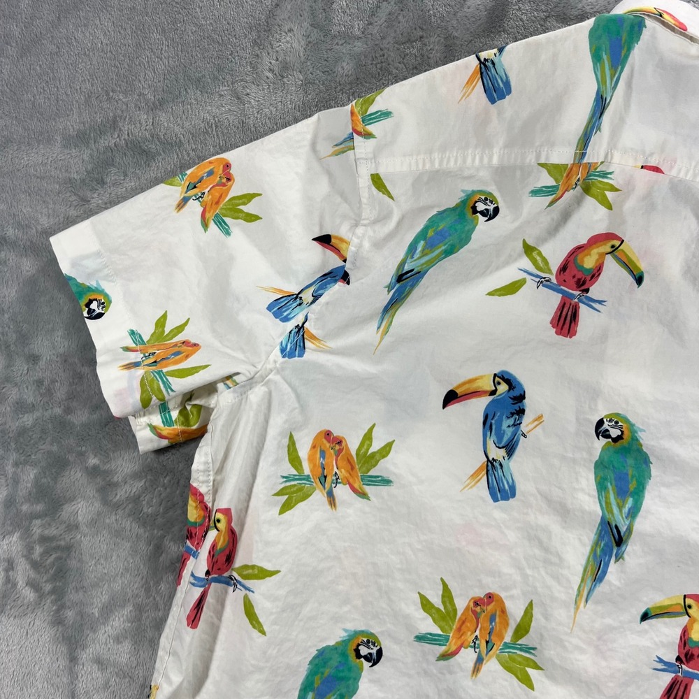 CHUBBIES Button Down Shirt Mens Small White Parrot Toucan Tropical - Picture 16 of 16